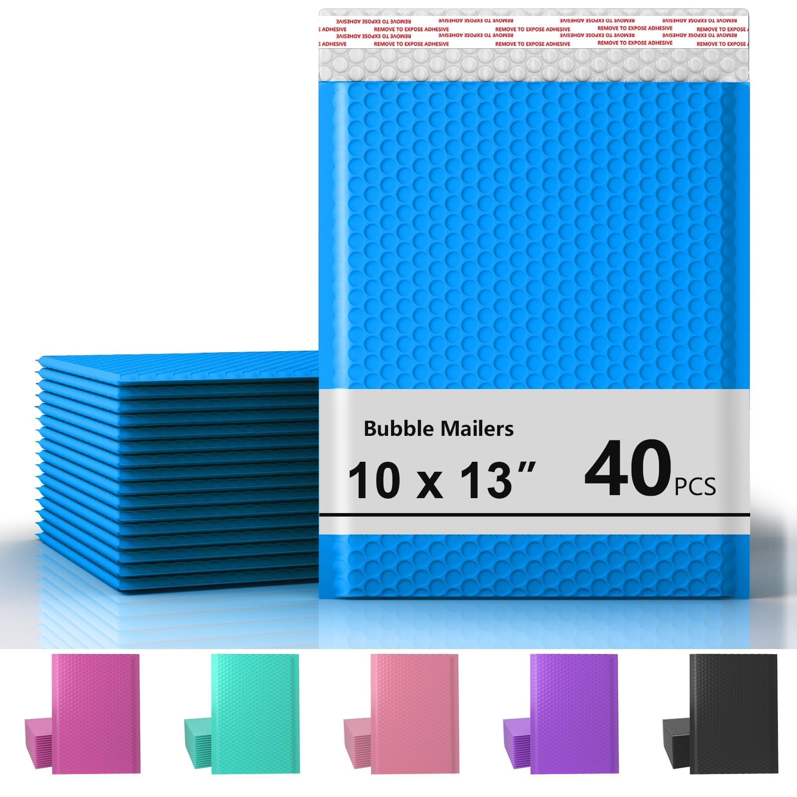 Photo 1 of 10 x 13 Inch Bubble Mailer 40 Pack, Waterproof Padded Envelopes with Strong Self-Seal Adhesive, Cushioning Shipping Bags with Bright Color for Small Business - Dark Blue
