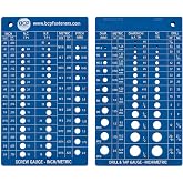 BCP Fasteners Screw Thread Gauge SAE Metric w/Drill and Tap Size Chart | Metric &amp; SAE, #0 to 3/4" &amp; 1.6mm to 16mm, Coarse &amp; Fine Thread, Drill Bit &amp; Tap Reference, Hard Plastic, Easy-Clean (BCP675)