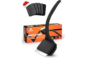 MEKER Grill Brush Bristle Free, Grill Cleaner Brush with 5 BBQ Replacement Head for Cast Iron, Stainless Steel Grates, Safe G