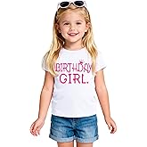 NUMYEAN Birthday Girl Shirt Toddler Baby Girls Birthday Outfit Cotton T-Shirt Size 2-10 Years