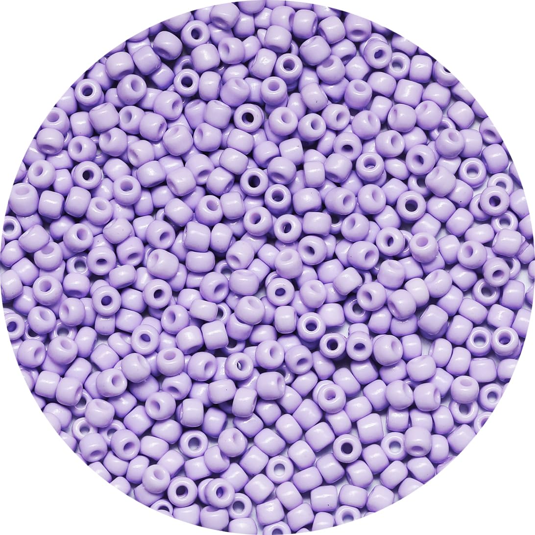 Bala&Fillic Lavender Color 4mm Seed Beads About 1200pcs/100Grams in Bag, 6/0 Glass Craft Beads for Making Bracelet and Necklace (Lavender) — image 1