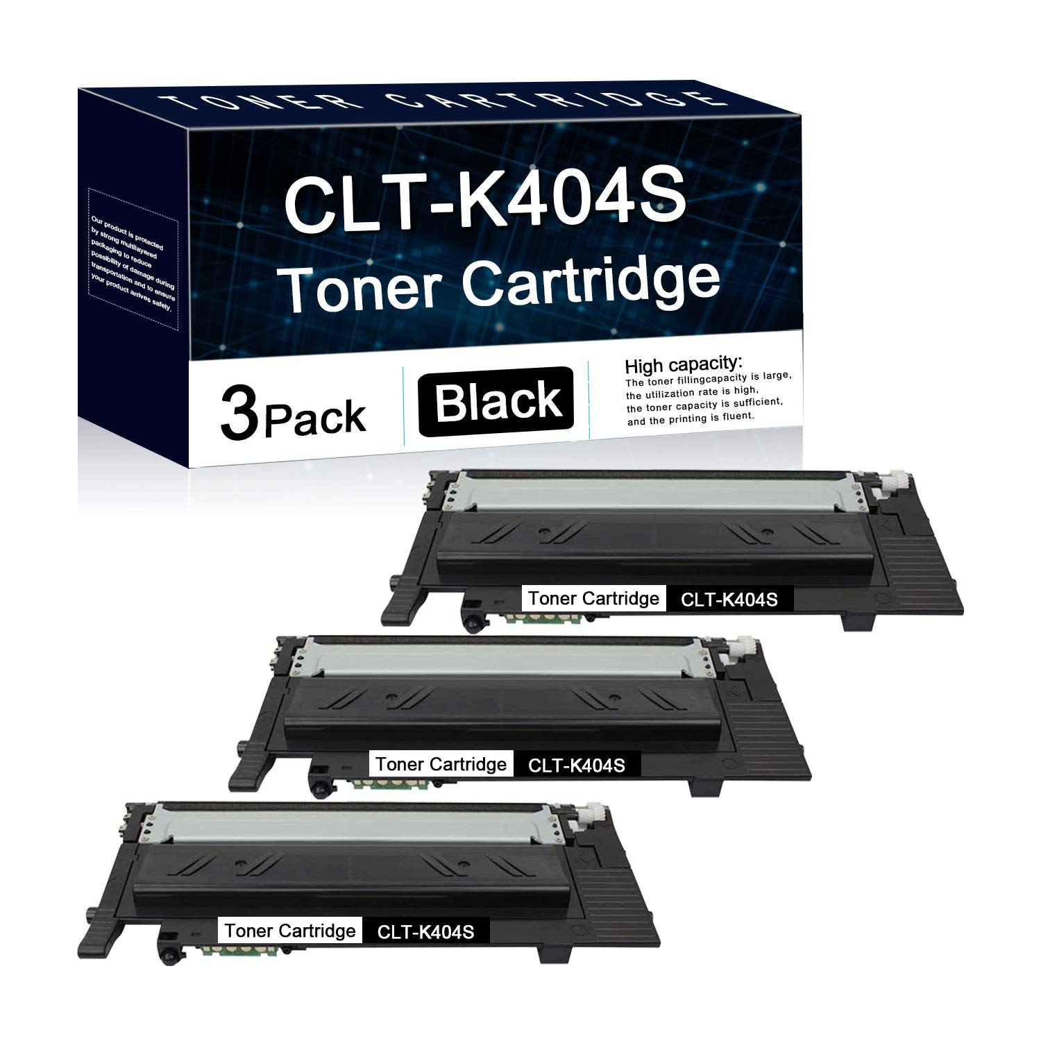 3 Pack Black CLT-K404S Compatible Toner Cartridge Replacement for Samsung Xpress C430W C430 C480FW C