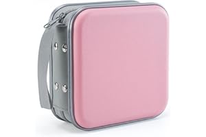 LIOVODE DVD Case, 48 Capacity CD Case Media Storage Holder Wallet Disc Collection Hard Plastic Booklet Organizer for Car (Pin