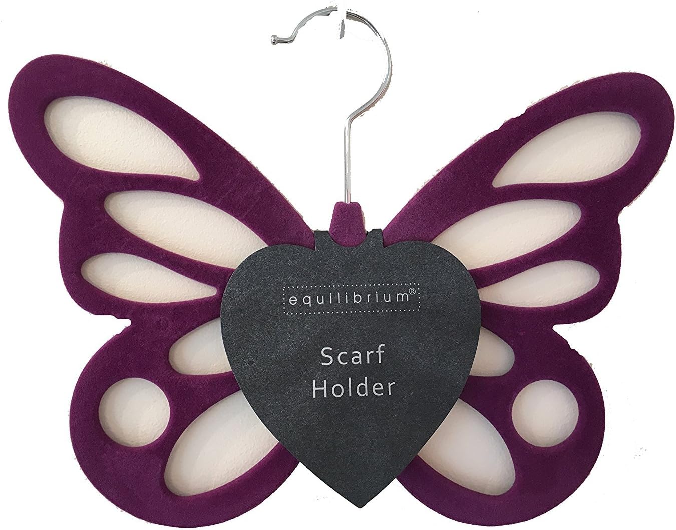 Non Slip PURPLE BUTTERFLY Scarf Belt Tights Holder Tidy Organiser Wardrobe Hanger