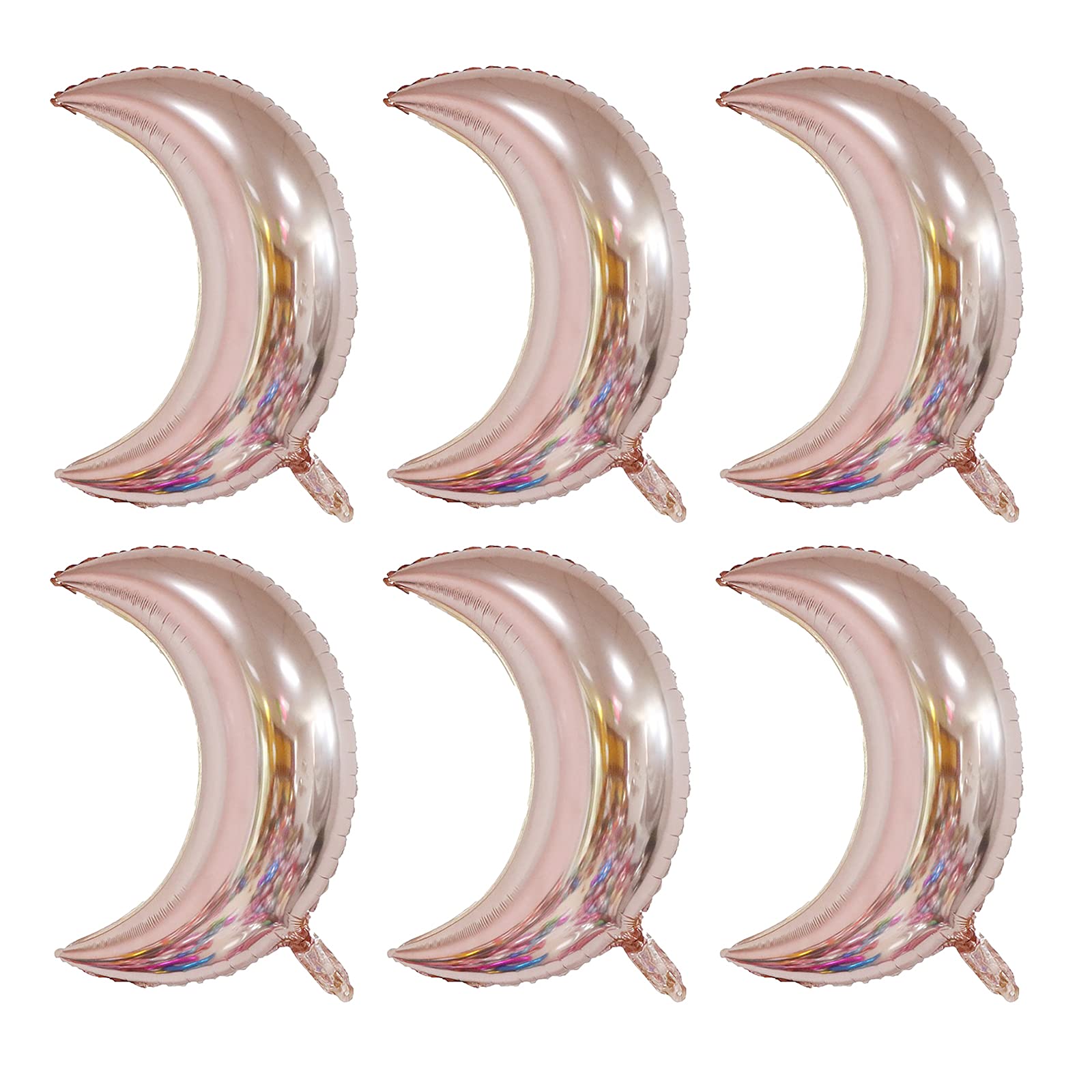 Photo 1 of 24 Inch Moon Foil Balloon Mylar Balloons for Baby Shower Wedding Party Decoration 6pcs Rose Gold