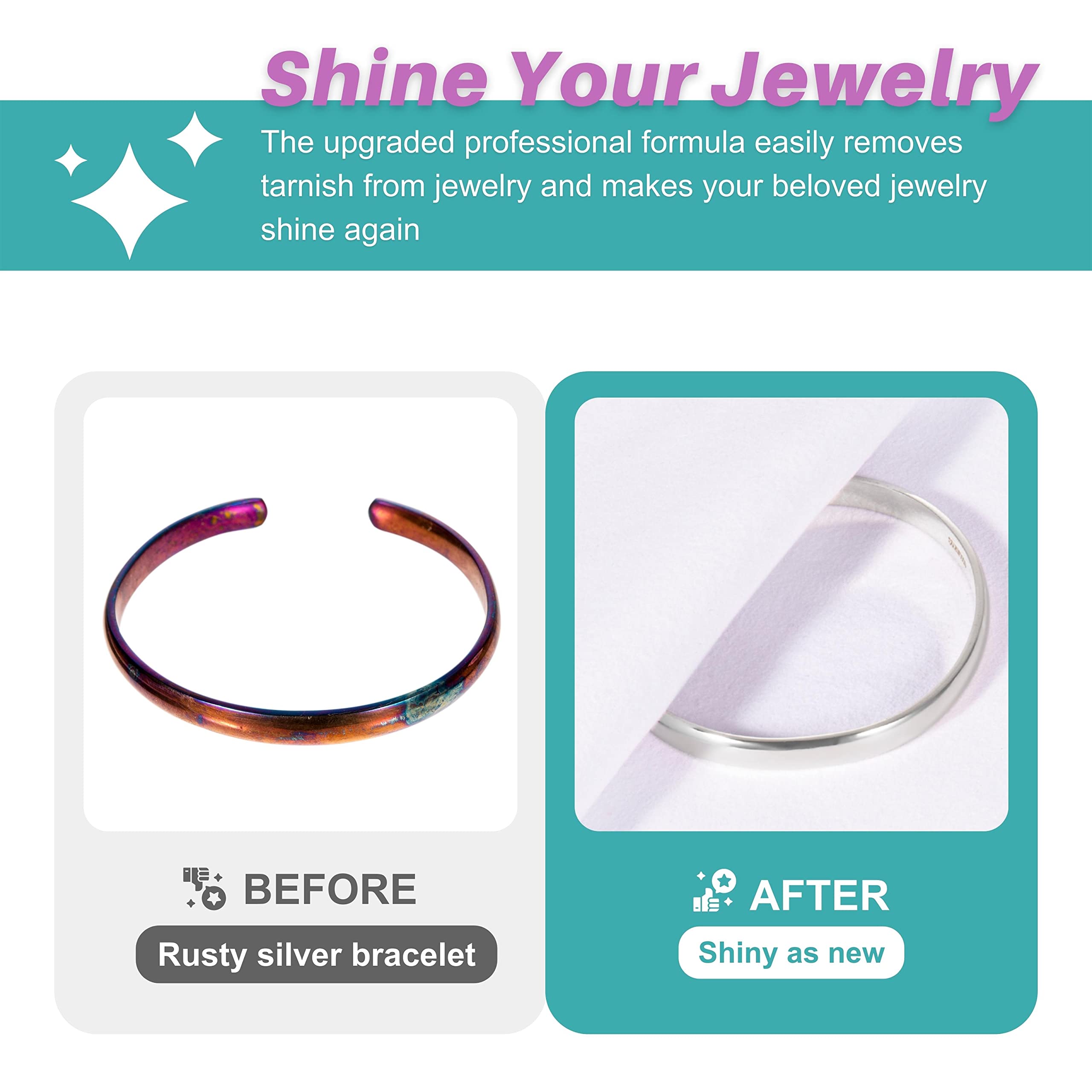 CATIFLIN 3PCS Sea Blue Silver Polishing Cloths, 10