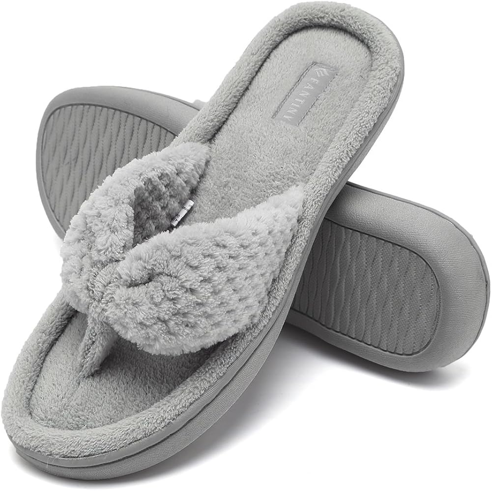 Amazon.com | CIOR Fantiny Women's Cozy Memory Foam Spa Thong Flip Flops House Indoor Slippers 