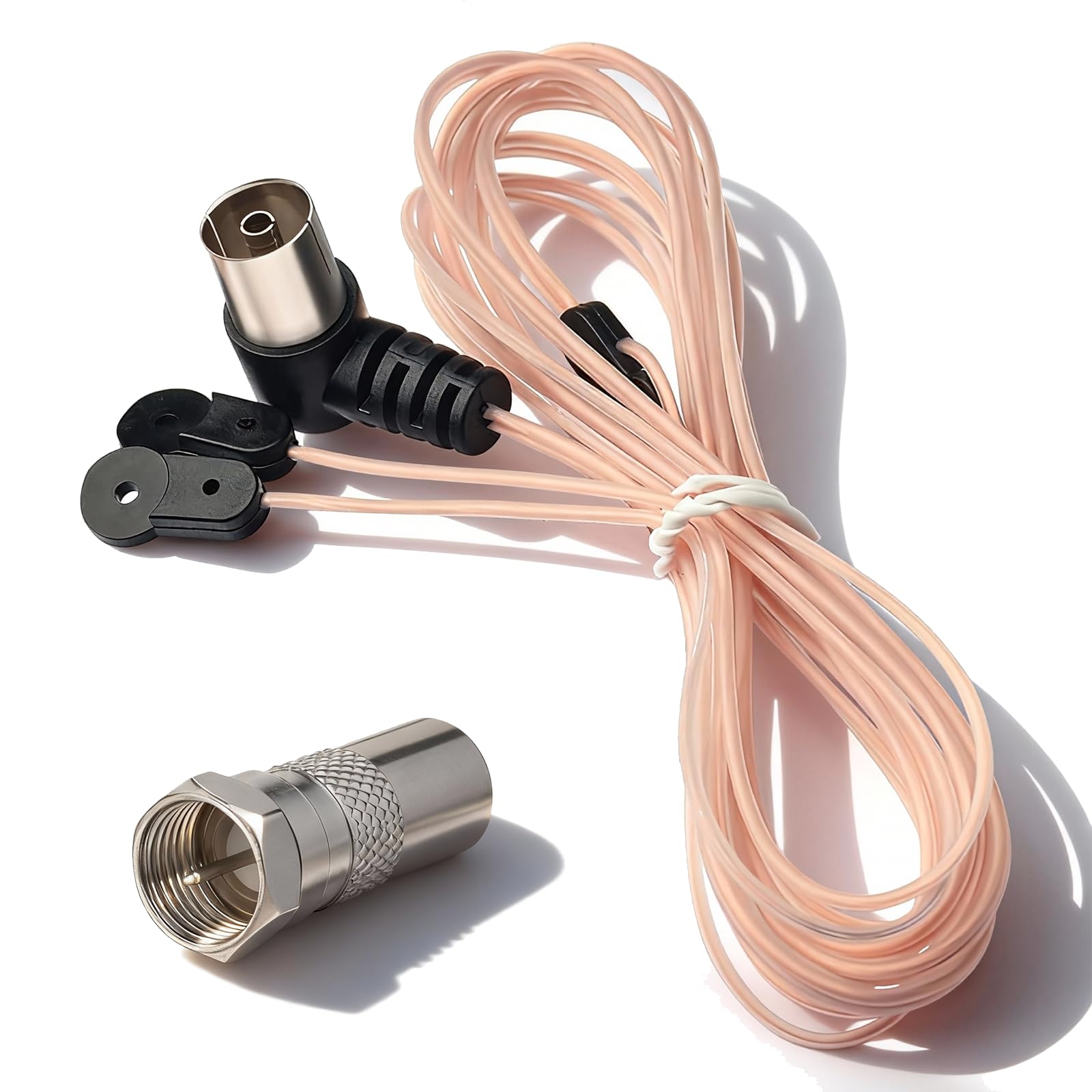 Bingfu FM Radio Antenna with Adapter 75 Ohm 1.7m/5.57ft and TV Male to F Male Connector for Onkyo Sherwood Yamaha Marantz Pioneer Oenon Panasonic Radio