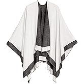 Women's Shawl Wrap Poncho Ruana Cape Cardigan Sweater Open Front for Fall Winter