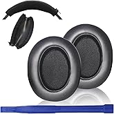 Adhiper WH-XB910N Replacement Earpads Cushions Silicone Headband Pad for Sony WH-XB910N Headphone,Protein Leather Headphone Pads,Silicone Headband Protector(Black)
