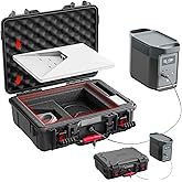 ToKismet Starlink Mini Case, IP67 Waterproof Hard Shell with DC Port, Black | Protective Storage for Dish Accessories | Portable Carrying Design | Camping, RV and Outdoor Travel