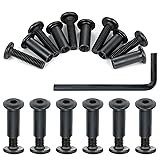 Xrfoiniu 50 Sets Furniture Bolts - M6x25mm Black