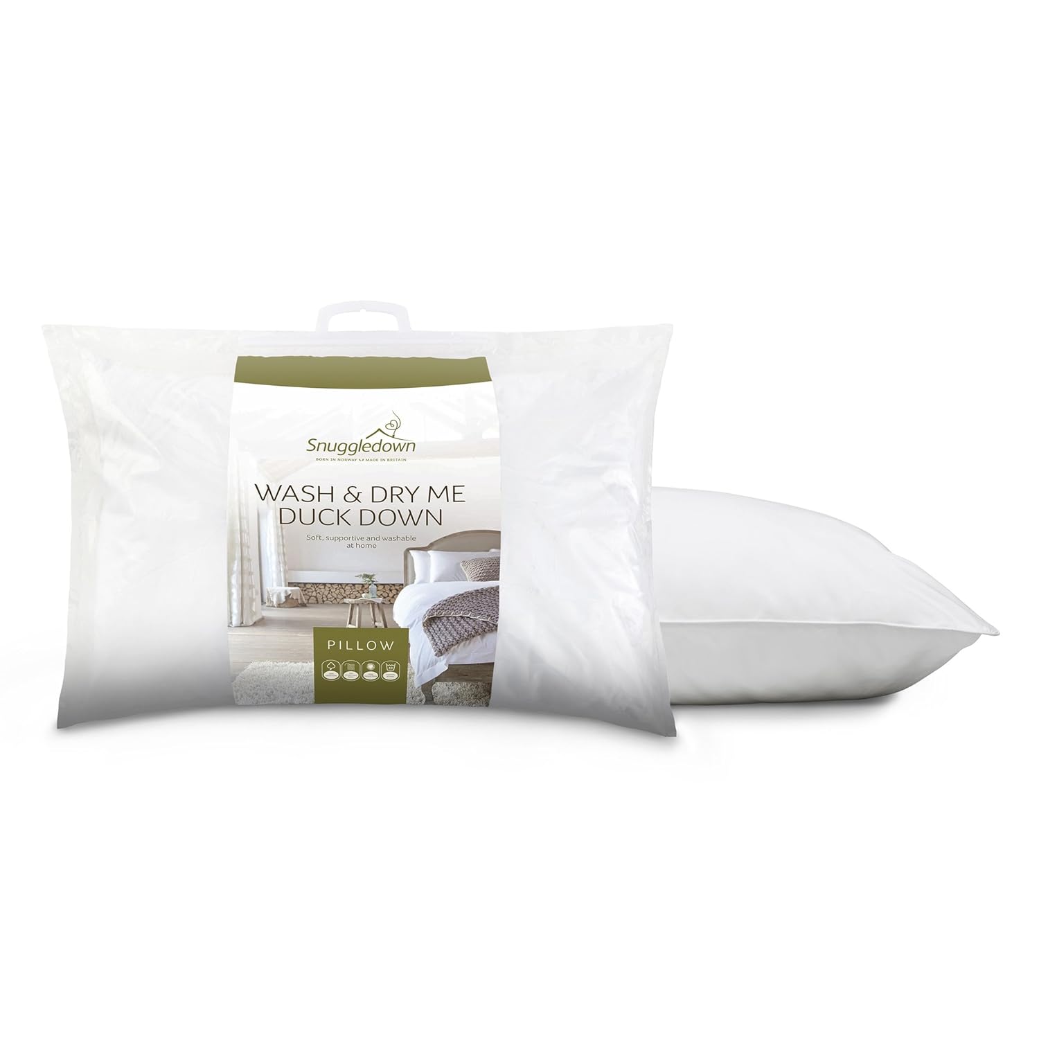 Snuggledown Wash Dry Me Duck Feather And Down Pillow Soft Medium