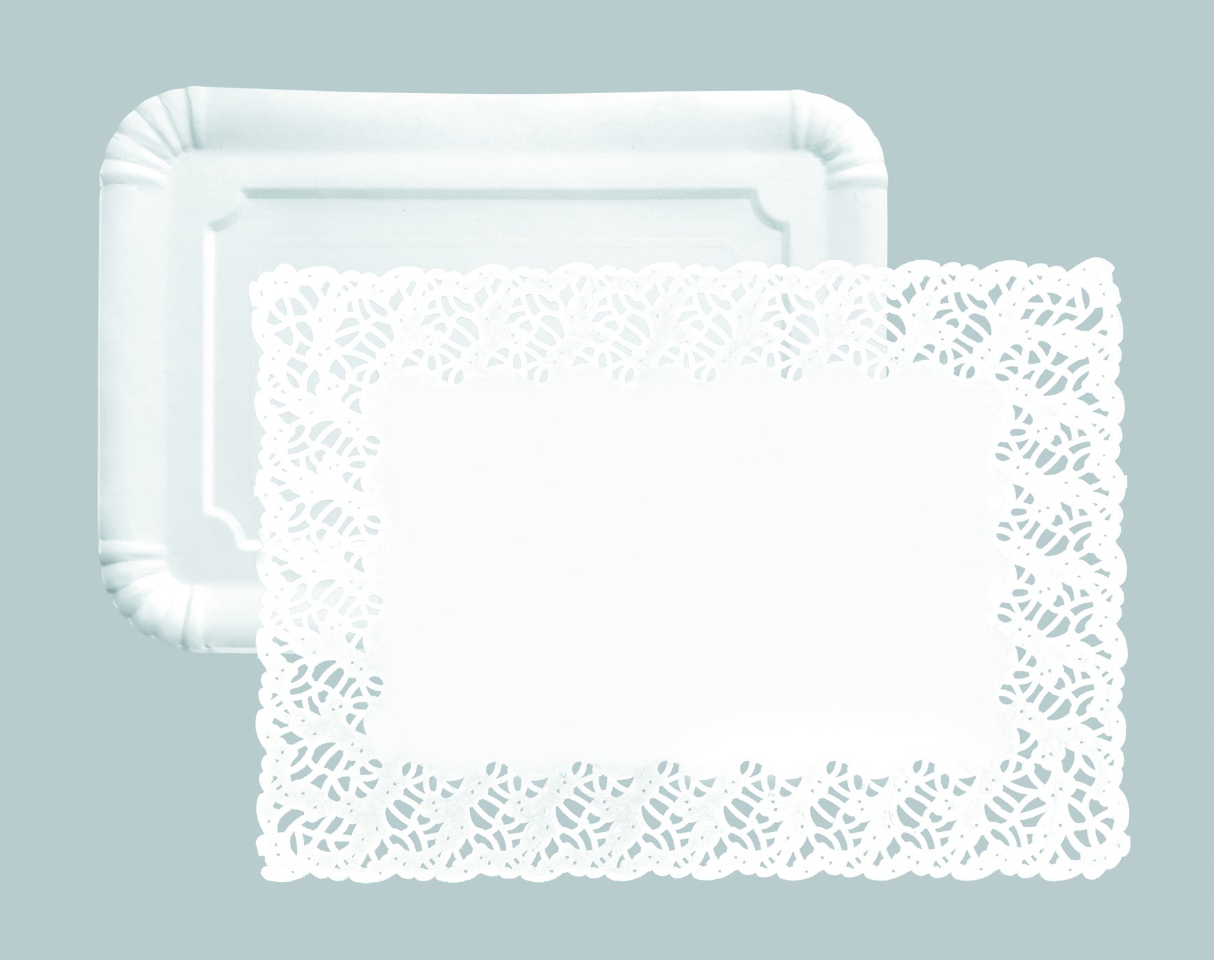 Ibili Plates and Doilies Set, White, 34 x 26/30 x 39 cm, 10-Piece