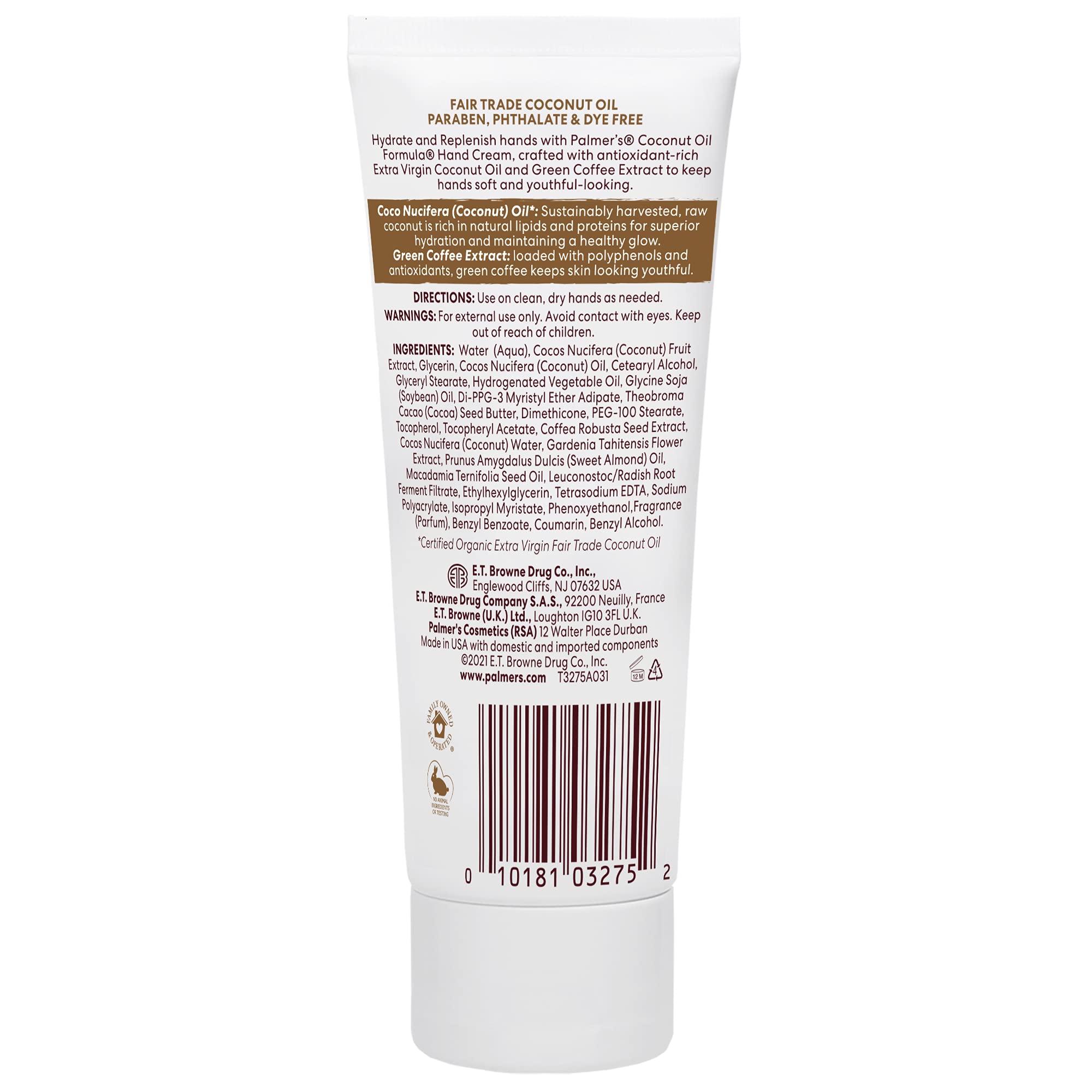 Palmer's Coconut Oil Formula Moisturizing Hand Cream, 3.4 Ounce