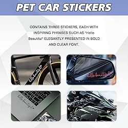 UZZH Hello Beautiful Car Rearview Mirror Stickers