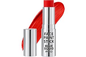 Blue Squid PRO Red Face Paint Stick - Waterproof Body Paint for Adults & Kids Eye Black Baseball, Eyeblack Softball - Vegan Hypoallergenic Twist-Up Non-Toxic Makeup Stick for Cosplay, Sports & SFX
