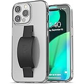 ENCASED Loop Case for iPhone 15 Pro (2023) Hand Strap Grip Cover with Soft-Touch Silicone Finger Phone Holder (Crystal Clear)