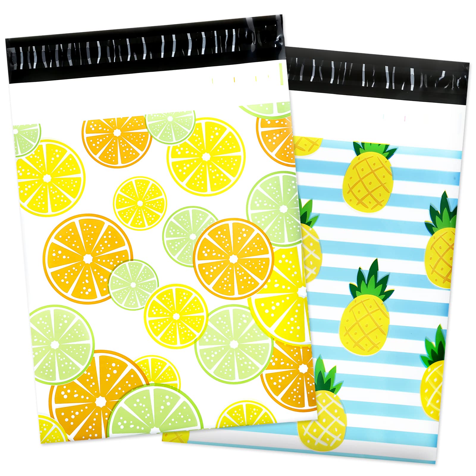 Kesote 50Pcs Shipping Bags Postage Bags Lemon Mailer Bags Self-Seal Pineapple Postal Bags Parcel Delivery Packing Bags for Postage Shipping Mailing, 10 x 13 inch