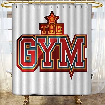 Amazon Com Anhounine Fitness Shower Curtains Fabric Vibrant The