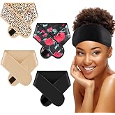 Eurzom 4 Pcs Satin Hair Wrap Sleeping | Different 4 Colors, Non Slip Headband, Satin Soft Material, Adjustable Closure, Sleep Hair Protect