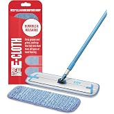 E-Cloth Deep Clean Mop for Home Cleaning, No Refills or Spray Needed | Reusable Cloth Mop Pad for Hard Floors, Wood, Tile, or Laminate, Machine Washable, Use Wet for Cleaning or Dry for Dusting