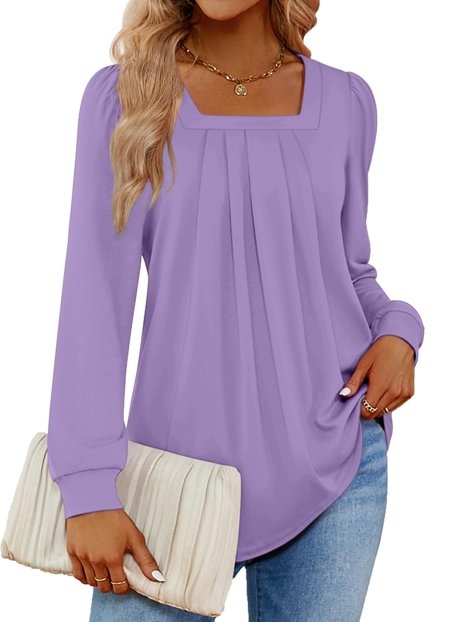 Funlingo Women 2024 Fashion Long Sleeve Shirts Soft