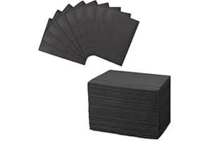 Shmian 3 Ply Black Dental Bids, 13" x 18"Disposable Waterproof Bib for Patient, Cotton Tissue Nail Tips Tatto Paper Mats-Nail