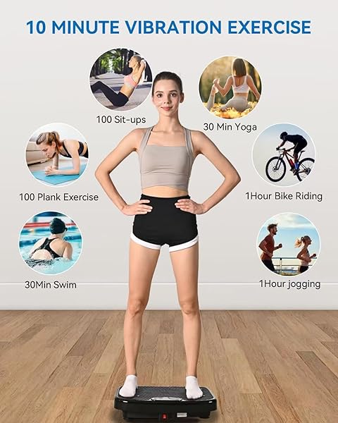 GDCOO VIBRATION PLATE EXERCISE MACHINE, VIBRATING PLATE PLATFORM FOR LYMPHATIC DRAINAGE WITH 200 ADJUSTABLE SPEEDS, POWER VIBRATION PLATE FOR WEIGHT LOSS & FITNESS, SUPPORTS MAX WEIGHT 450 LBS