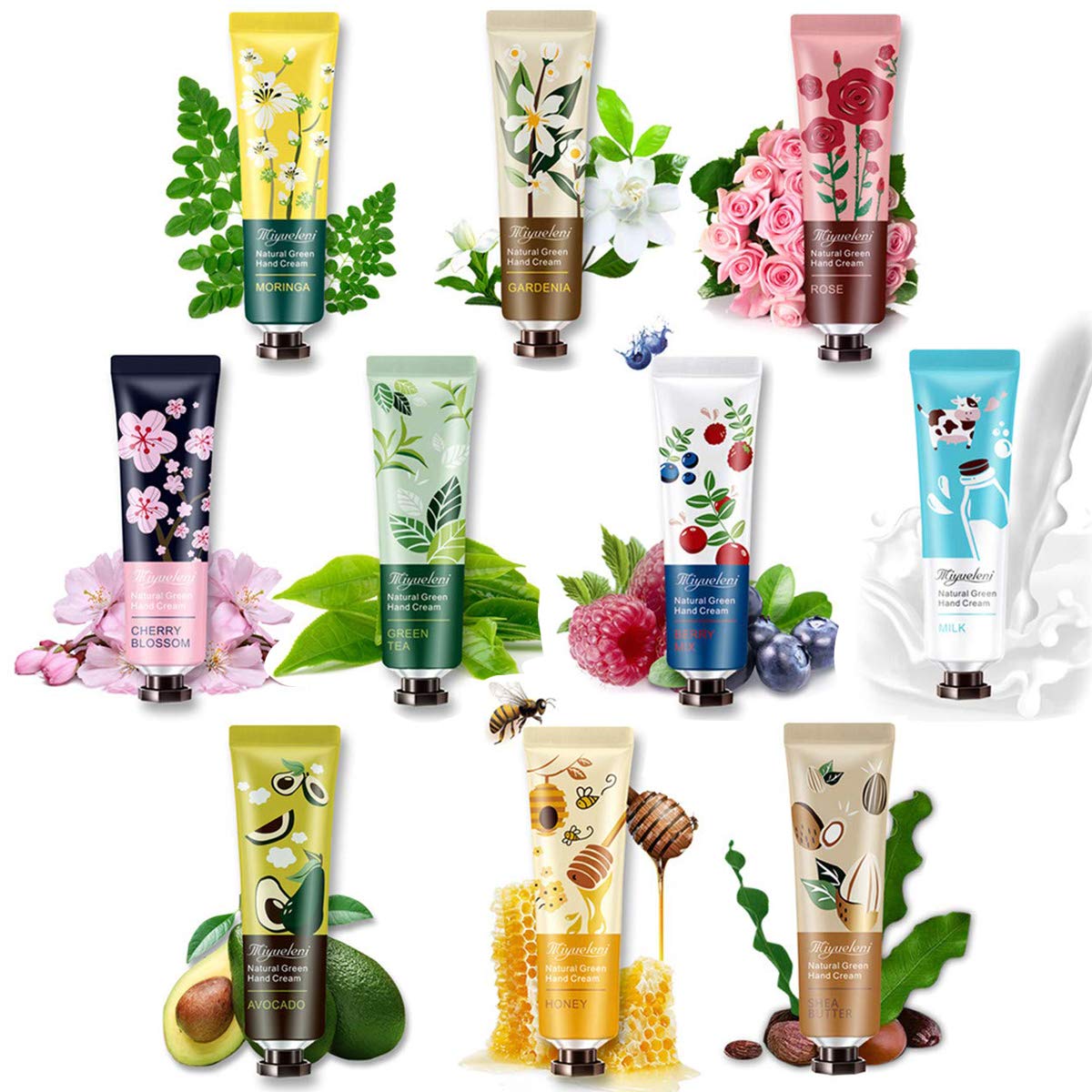 Hand Cream Hand Moisturizer - 10 Pack Plant Fragrance Hand Cream Moisturizing Hand Care Cream Gift Set for Working Hands & Dry Skin, Travel Size Hand Lotion, Best Women Gifts-30ml : Beauty