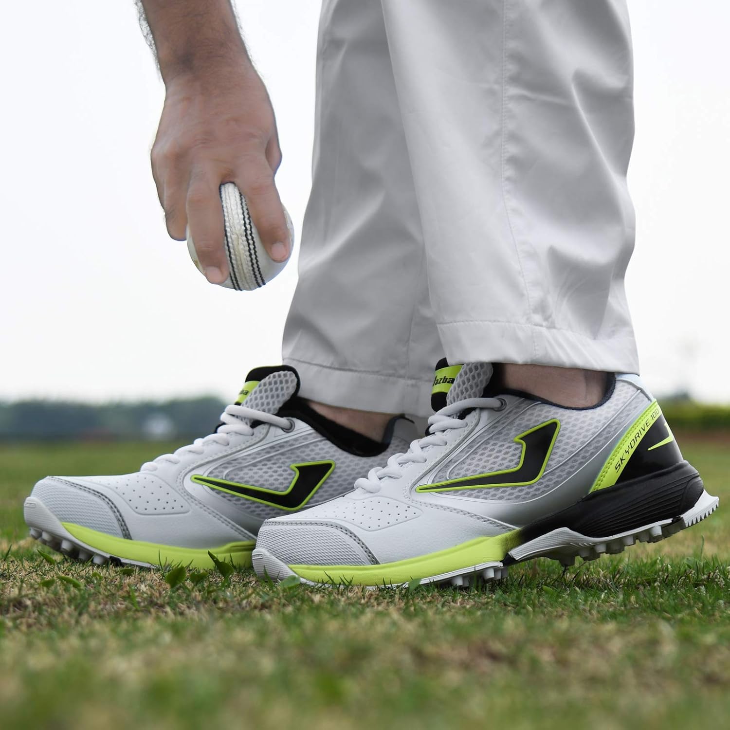 Jazba SKYDRIVE 100 Cricket Shoes for Men I Durable Traction Rubber Stud