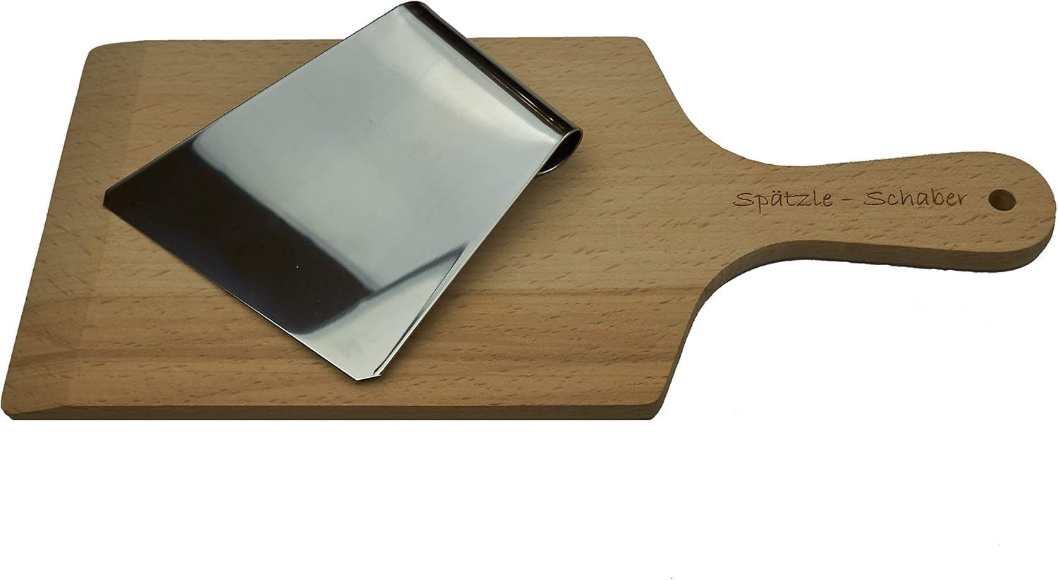 Albgenuss Spätzleschaber-Set: Echtholz Spätzlebrett aus Buchenholz und Spätzlehobel aus Edelstahl