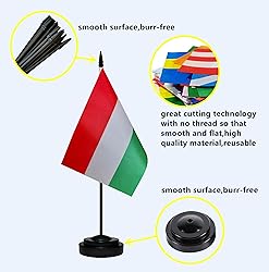 Hungary Hungarian Small Mini Desk Flag Set