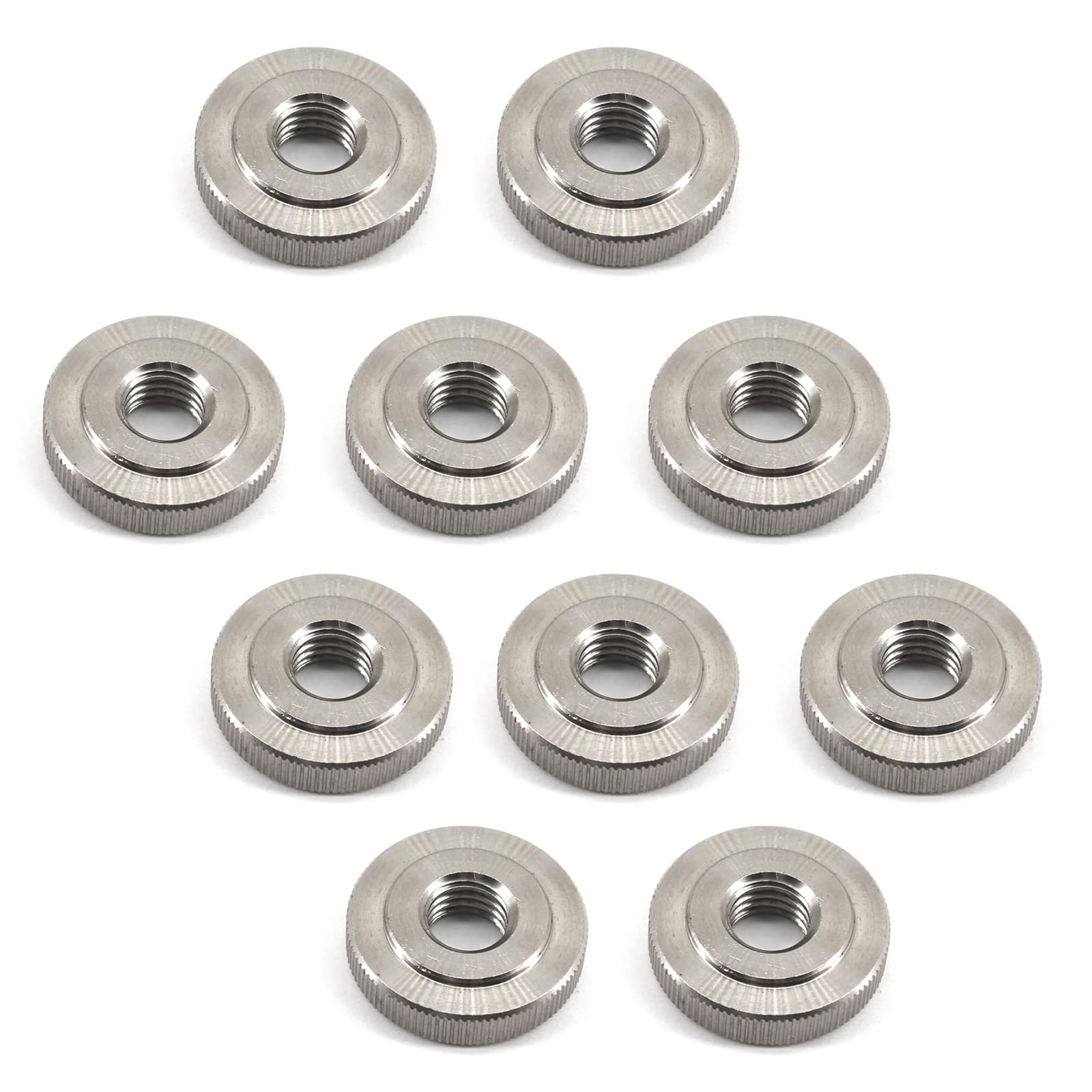 (10 Pieces) M8 Round Knurled Thumb Nut 304 Stainless Steel Metric Thread Nuts Hand Screw Knobs Lock Adjusting Nuts Fasteners for 3D Printer Parts