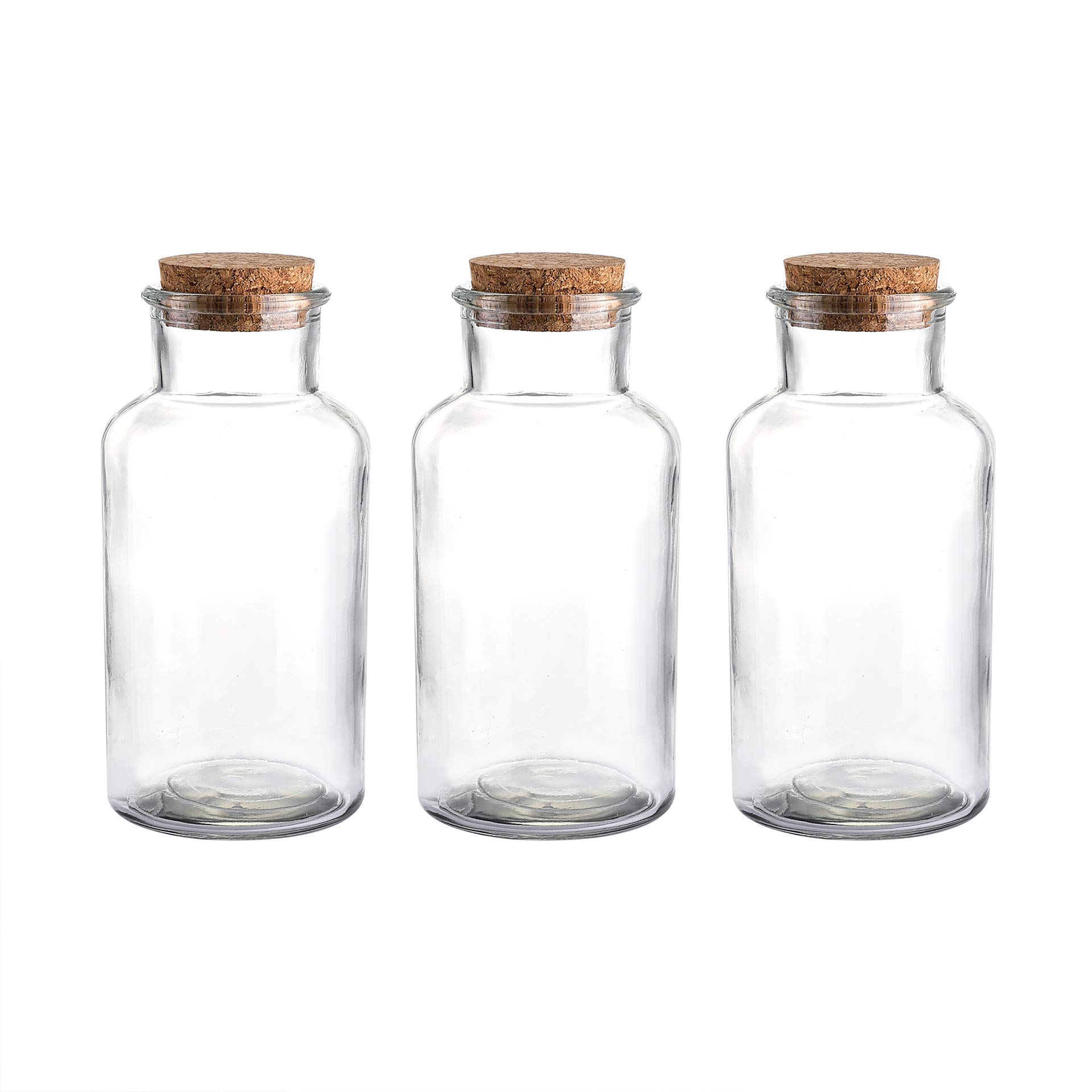 Glass Favor Jar, Glass Storage Jars with Corks for Wedding and Party (18 Ounce)