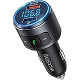 VicTsing (Upgraded Version) V5.0 Bluetooth FM Transmitter for Car, QC3.0 & LED Backlit Wireless Bluetooth FM Radio Adapter Mu