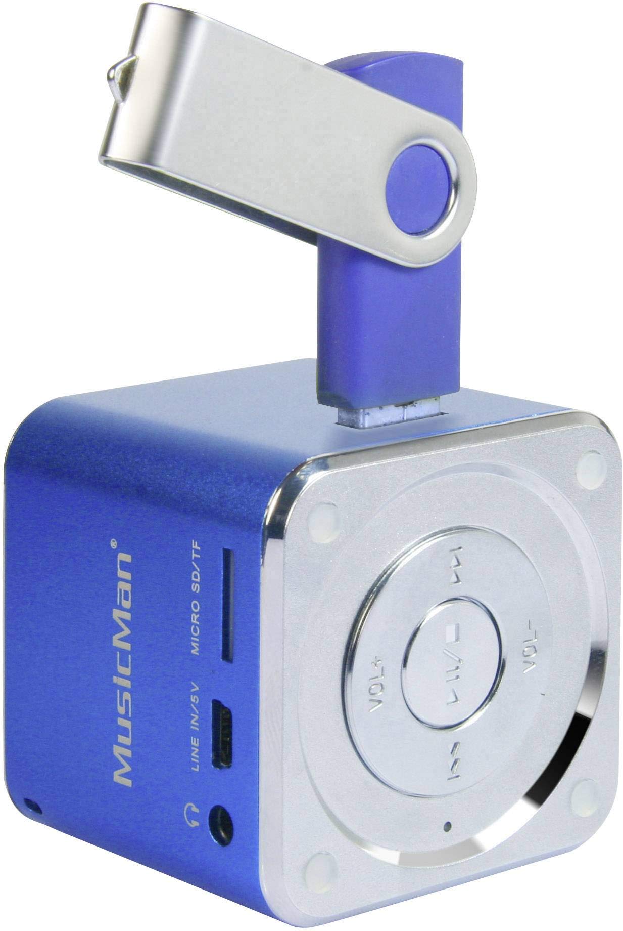 MusicMan TXX3530 Mini Soundstation (MP3 Player, Loudspeaker, Line In Function, SD/microSD card slot) Blue