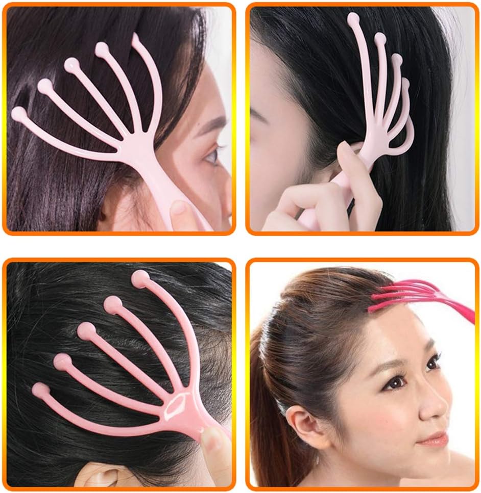 Scalp Massager, Protable Hand Held SPA Head Massager for Deep Relaxation & Stress Reduction in The Office Home SPA Father's Day and Mother's Day Gifts Pink+Blue(2-Pack): Health & Personal Care