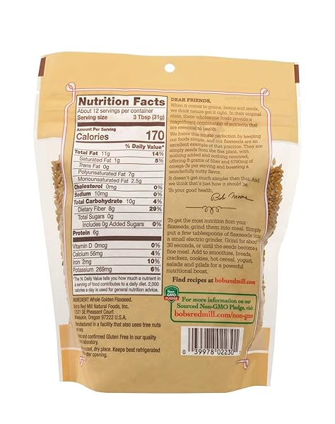 BOB’S RED MILL GOLDEN FLAXSEEDS, 13OZ (PACK OF 4) – NON GMO, VEGAN, PALEO FRIENDLY, RAW, SPROUTABLE, KOSHER