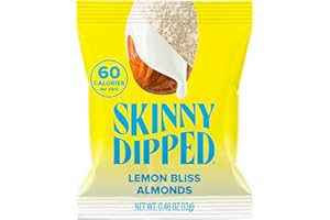 SkinnyDipped Lemon Bliss Almonds, Mini Snack Packs, Chocolate Covered Almonds, Low Sugar, Gluten Free, Healthy Snack, 24 Count