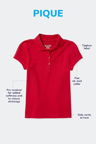 THE CHILDREN’S PLACE BABY BOYS AND TODDLER BOYS SHORT SLEEVE PIQUE POLO, NAUTICO, 4T