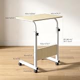 simpahome Height Adjustable Mobile Table Birch with Castors view 2