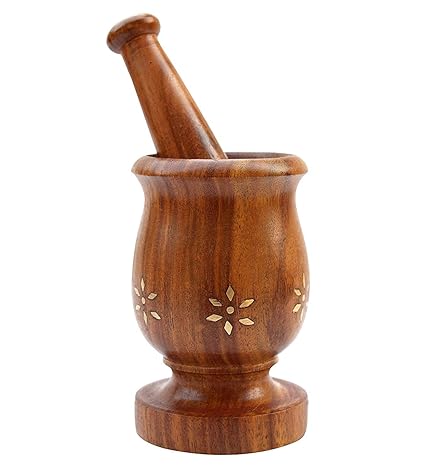 Buy Crafts A To Z Handmade Wooden Mortar Pestle Set Home Kitchen Tools Utensil Decor Online At Low Prices In India Amazon In