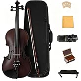4/4 Full Violin for Beginners, Satin Finish Violin with Case, Bow, Rosin | Ideal for beginners, students, and intermediate players learning violin techniques
