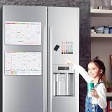 POPRUN 2 Pack A3 Whiteboard Fridge Wall Planner Weekly Monthly Organiser view 3
