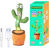 TWORIVER Rechargeable Dancing Talking Cactus Toy for Baby Toddler, Boys Girls Gifts Singing Mimicking Toys Recording Repeating What You Say with 120 English Songs