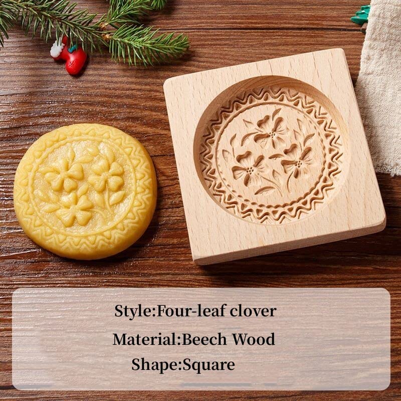 Wooden Cookie Biscuit Molds, Carved Wooden Mould DIY Cookie Stamps