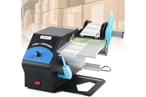 Frifreego Automatic Label Dispenser Electric Sticker Dispenser for Rolls&Folds Label Machine, Speed Adjustable, Lable Dispenser for 5-120mm Label Width, Transparent Labels & Various Common Labels