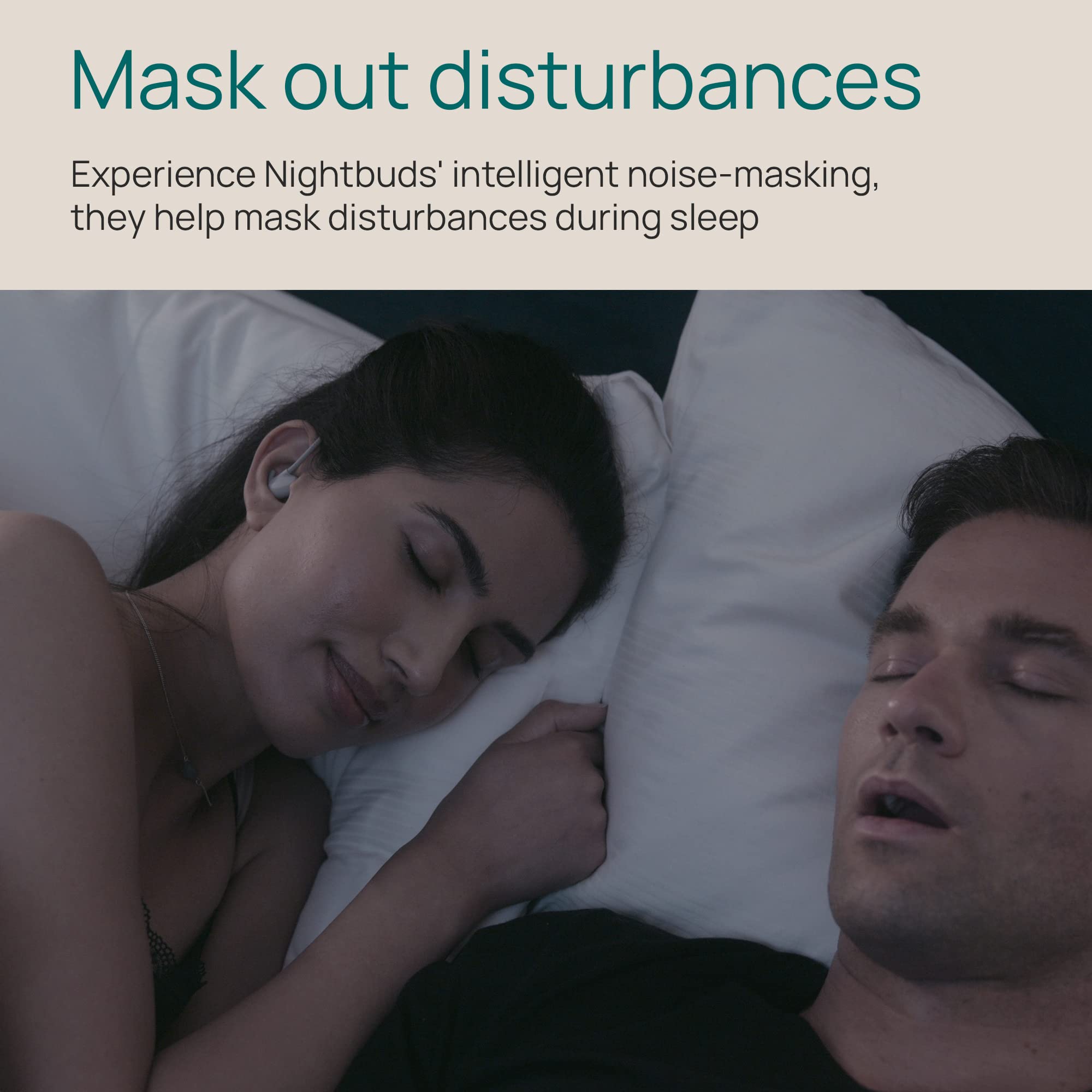 Kokoon Earbuds for Sleep Nightbuds - in-Ear Headphones - Sleep Aid for Adults - Ear Plugs for Sleep - Noise Masking - Bluetooth - Gray