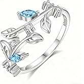 Prismata Hug Rings 925 Sterling Silver Hug Ring with 12 Months Birthstone Always with You Ring Valentine's Jewelry Gifts for Women Her Love One